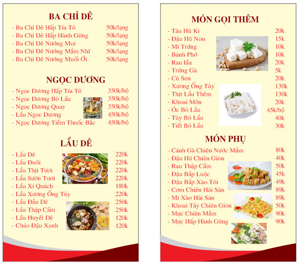 Menu De Huong Son 3